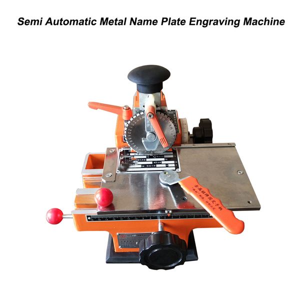 Yarı Otomatik Metal Adı Plaka Gravür Makineleri Çelik Kabartma Makinesi Metal Alüminyum Damgalama Etiketi Gravür Kabposer İşaretleme Aracı