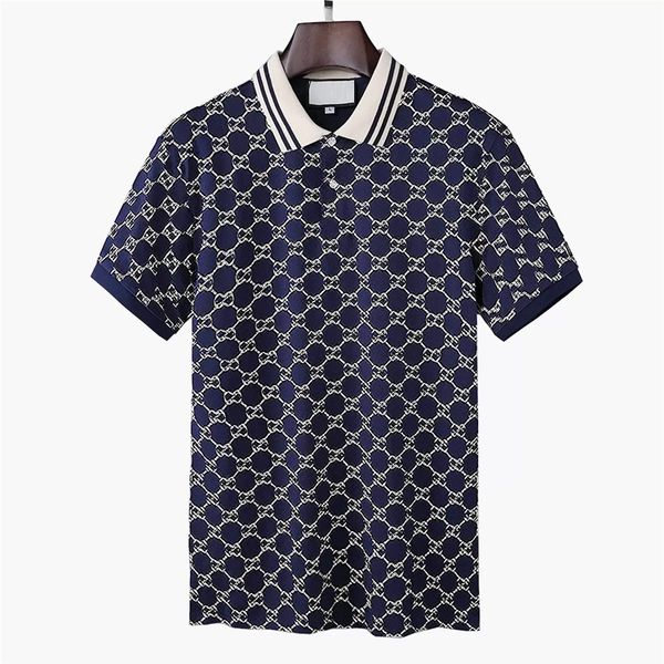 Polo da uomo Camicia POLO firmata da uomo di alta qualità in bianco e nero con colletto alla coreana pullover in cotone ricamato abbigliamento traspirante di lusso 01