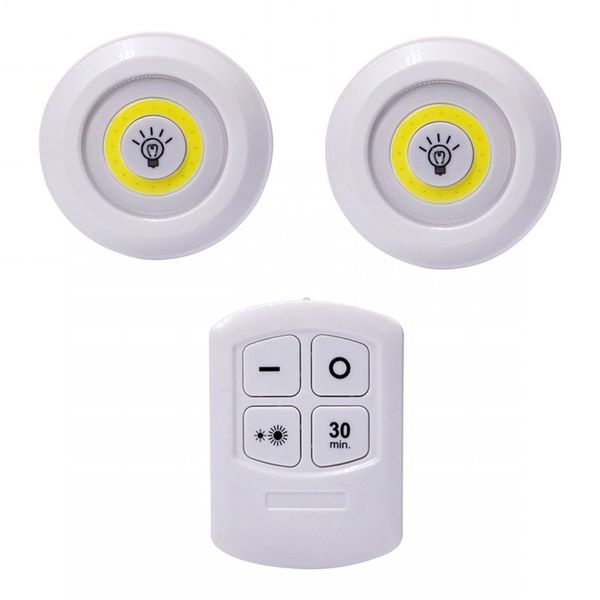 Novo led regulável sob a luz do armário com controle remoto a pilhas led armários luzes para guarda-roupa iluminação do banheiro d2.0