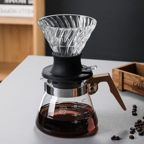 Kaffeefilter Coffee Clever Dripper Set Filter Pour Over Coffee Maker V60 Konisches Eintauchen Handgebrühter wiederverwendbarer Kaffee-Tropffilterbecher aus Glas 230324