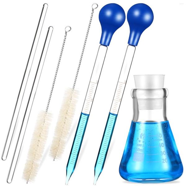 Fiaschette 1 set scala trasparente contagocce professionali Erlenmeyer Flask bacchette di agitazione spazzole cono e