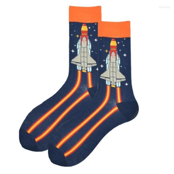 Herrensocken Herren Herbst und Winter Europäische amerikanische Herrenmode Persönlichkeit Star Sky Galaxy Universe Tube Hip Hop Baumwolle