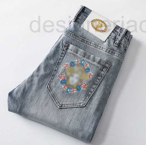 Herren Jeans Designer Medusa Summer Grey Hong Kong Fashion Koreanische Lange Hose 18K6