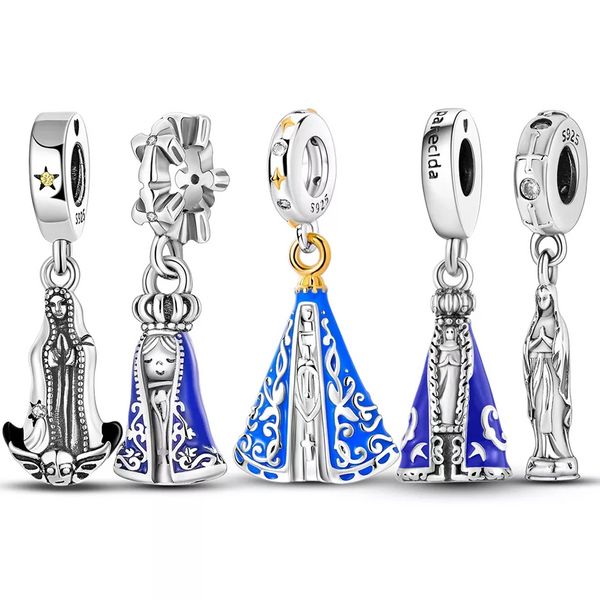MULA 925 Sterling Silver Virgin Ciondolo Perline Charms per le donne Fit Original Pandora Charms Bracciale Accessori per gioielli fai da te