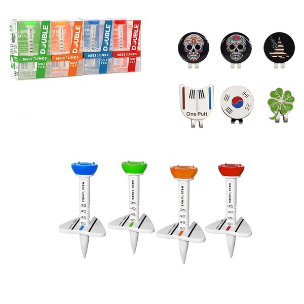 Golf Tees 4PCS Golf Tees Plastik Golf Double Tee 4 renk Adım Aşağı Golf Topu Tutacağı Açık Golf Aksesuarları golfçü için Paket ile hediye 230325