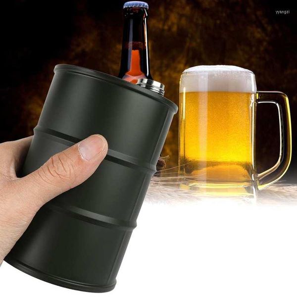 Fiaschetta da 700 ml in acciaio inossidabile portatile per birra, vino, liquore, con coperchio sigillante