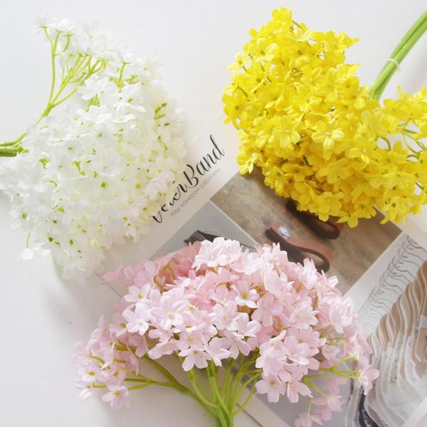 Dekorative Blumen koreanische Hortensie künstliche Seide für Heimdekoration Hochzeitsstrauß Braut hochwertige gefälschte Blume Faux Wohnzimmer