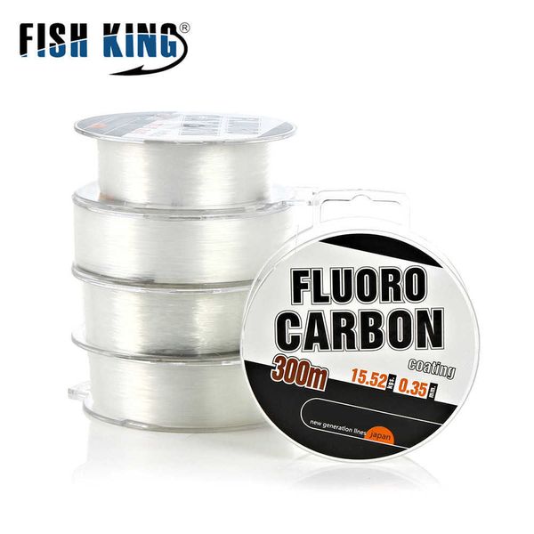 Acessórios de pesca 300m 0,3-0,5mm Linha de pesca com revestimento de fibra de carbono 30-45lb Fluorocarbon