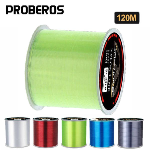 Acessórios de pesca Pro Beros Beros Nylon Fishing Line 120m Linha invisível de pia Japão Linhas de pesca de revestimento de fluorocarbo