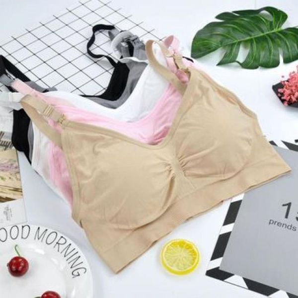 Canotte da donna Reggiseni per allattamento al seno raccolti senza anello in acciaio Reggiseno con fibbia Anti galattorrea Intimo di grandi dimensioni Mamma Gilet senza maniche