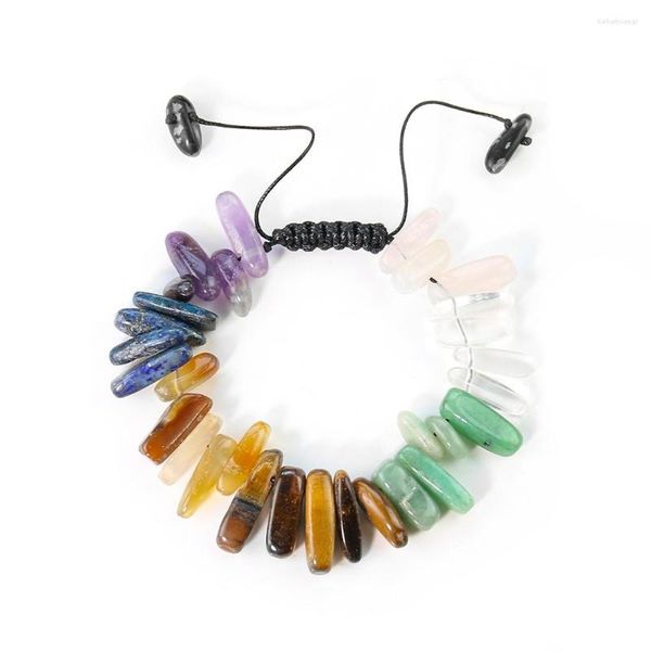 Strand Real Quartz Crystal icicle Bracelet Pillar Pase Pedra Ametista Cura Meditação Reiki Yoga 7 Chakra Tiger Eye Jóias feitas à mão