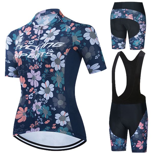 Conjuntos de camisa de ciclismo mulher roupas roupas mountain bike feminino conjunto calções de bicicleta sportwear equipamentos por atacado 24314