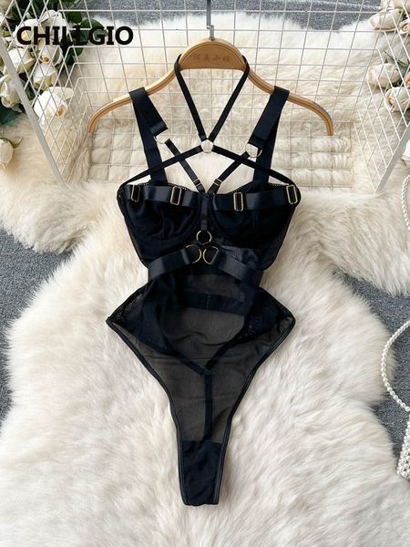 Kadın Tulumları Yükselenler Chillgio Kadınlar Bodysuits Lingerie Seksi Moda Sweet Glove Kombinasyon Catsuits İnce Samim