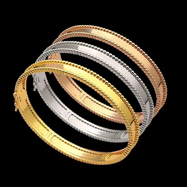 2023 nova marca pulseira de punho moda feminina casal carta pulseira ouro titânio aço designer pulseira