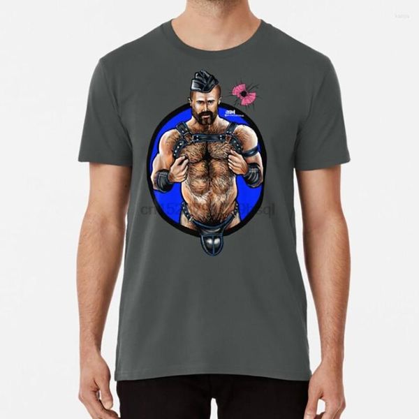 Herren T-Shirts Bullethole Leder Daddy Harness The Power Shirt Gay Interest Musclebear Muscle Bear Bubblebutt