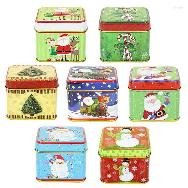 Embrulhe de presente caixa de doces de Natal jar metal tinplate embalagem ano decoração Navidad Xmas Favors