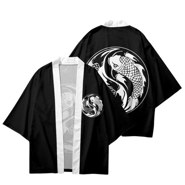 Abbigliamento etnico giapponese kimono accappatoio samurai 3d stampano pattern tradizionale giacca sottile sciolta casual cardiganetnic