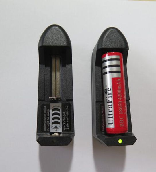 Hochwertiges Single-Slot-Ladegerät, intelligent, universell, geeignet für US-EU-Stecker-Ladegeräte für 18650, 14500, 16340, 18350, schnell wiederaufladbare Lithium-Batterie, LED-Taschenlampe