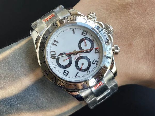 Com Box Luxury Automático 2813 Movimento mecânico Relógio Branco Dial Watches Men 116508 116520 116528 Mens Wristwatches 2023