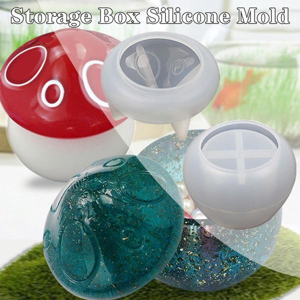 Bolsas de armazenamento Caixa de cogumelo molde de cristal resina epóxi suprimentos de jóias Espelho Espelho Fazendo Silicone R5m3Storage