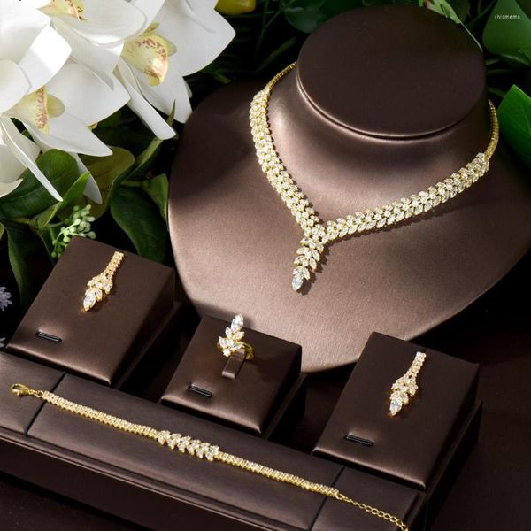 Brincos de colar Conjunto de moda venda africana 4pcs gota de água jóias de indina para mulheres acessórios para festas de casamento n-465