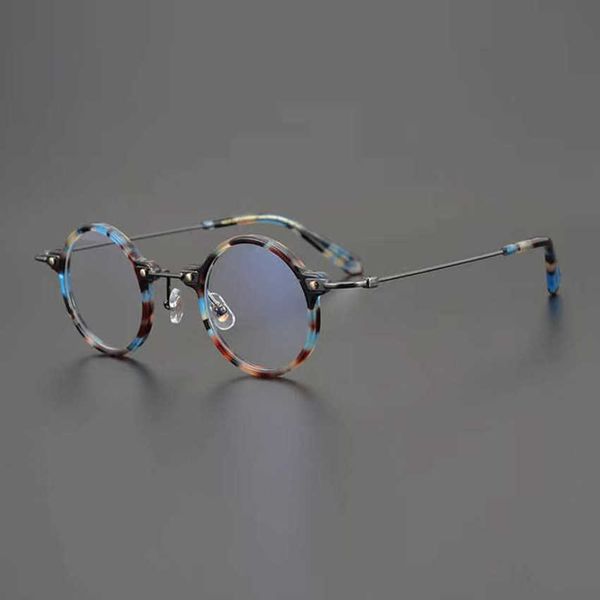 Top Luxury Designer Occhiali da sole 20% di sconto Super mini gold Beam Giapponese fatto a mano rotondo Collezione Repubblica di Cina piatto occhiali miopia montatura per uomo donna