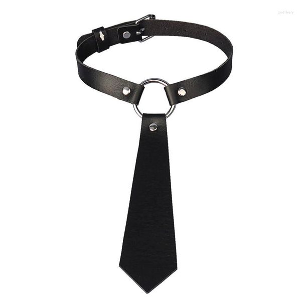 Halsband Sexy Krawatte Frauen Krawatte Leder Halskette Bondage Cosplay Party Kragen Gothic Schwarz Gürtel Punk Zubehör Fetisch Harajuku