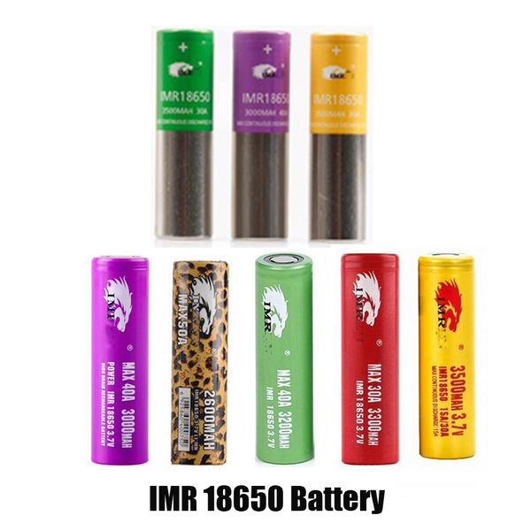 Hochwertiger IMR 18650 Li-Ionen-Akku Leopard Gold Rot Lila 3000 mAh 3200 mAh 3300 mAh 3500 mAh 3,7 V 40 A 50 A IMR18650 wiederaufladbarer Lithium-Akku