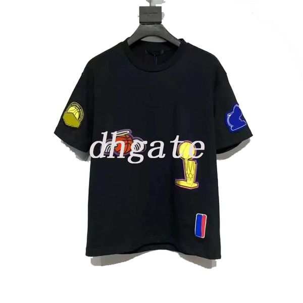 Camisetas masculinas com letras estampadas pulôver mangas curtas Acquard tricô Jacquard Custom Crew Basketball Jersey Jnlarged S-5XL 76889468