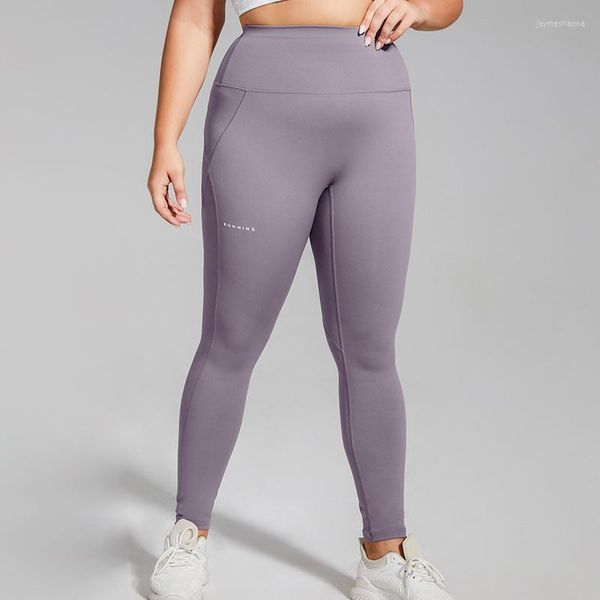 Активные брюки Женщины плюс размер йога спорт высокая талия для толщины для жирной девушки с трудным сжатием.