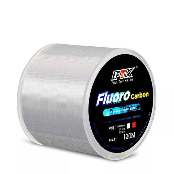 Accessori per la pesca 1 rotolo di nylon 120M lenza rivestita in fluorocarbonio 5LB-34LB lenza principale lenza secondaria lenza da pesca esca affondante P230325