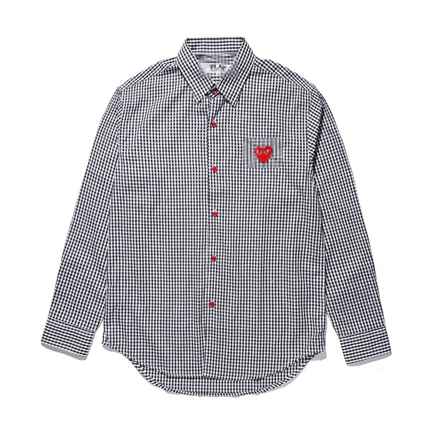 Designer Magliette casual maschile Com Des Garcons Play CDG Man Heart Rosso Cuore bianco/nero Mlassa a pianta a pianta di Gingham Shirt da camicia XL XL