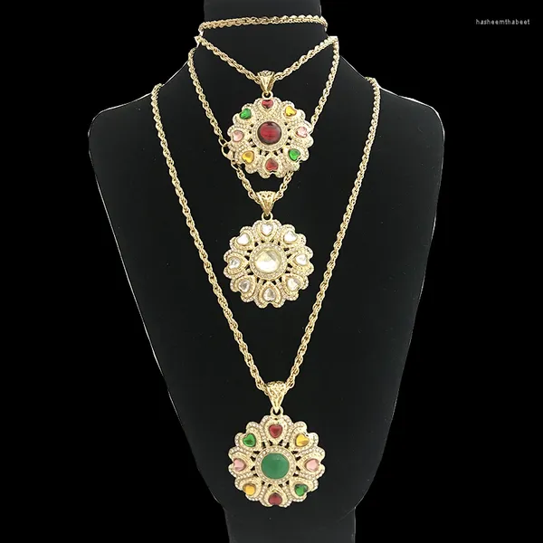 Collane con ciondolo Marocco Cuore Collana lunga color oro per donna Caftano Fiore Bijoux Gioielli da sposa etnici all'ingrosso