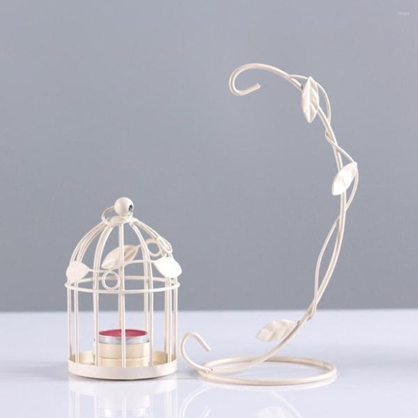 Candle Holders Useful Long Lasting Freestanding Handcraft Creative Vintage Bird Cage Shape Candlelight Stand Ambience