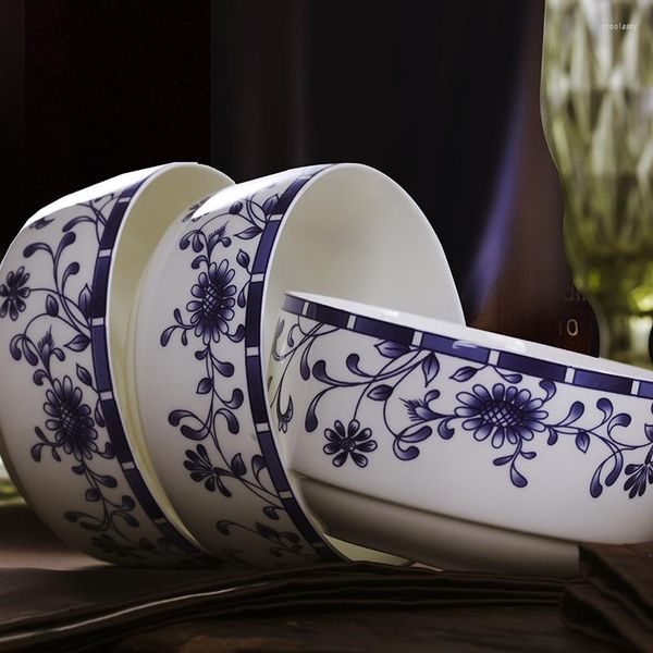 Jingdezhen Ceramic Dinnerware Set - Red Chrysanthemum Round Plates & Bowls, Bone China Tableware for Chinese Households