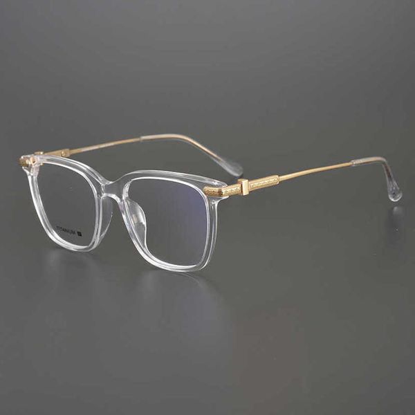 30% de descuento en gafas de sol nuevas para hombres y mujeres de diseñador de lujo 20% de descuento en estilo japonés estilo ins transparente hecho a mano de moda placa de oro marco de anteojos de titanio puro