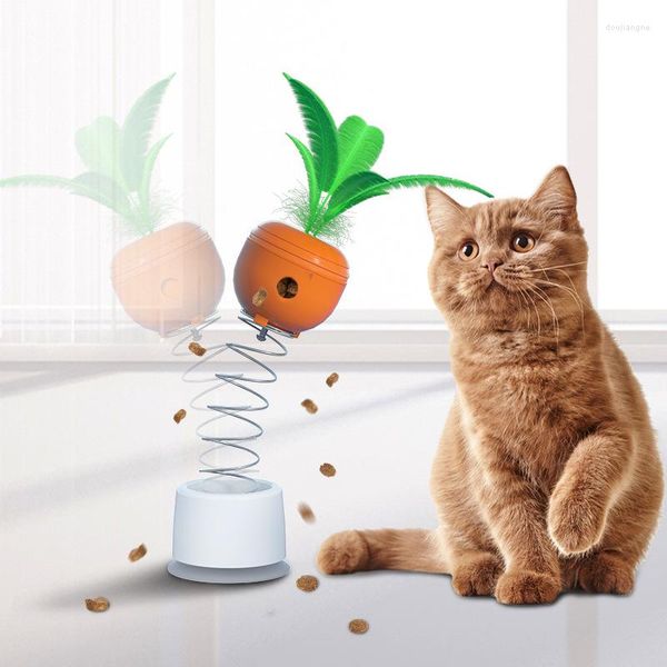 Cat Toys Interactive Toy Funny Stick Play Citten Teaser Teaser с всасывающей чашкой весенней морковки забавные домашние принадлежности