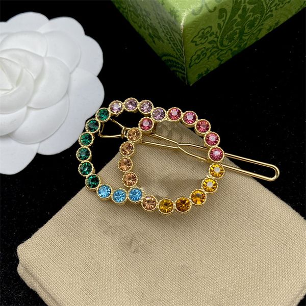 Schmuck Designer Farbe Diamant Gold Haarspangen Haarspangen Dame Hochzeitsgeschenk