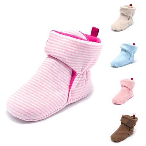 PRIMEIROS PORTUMANTES 1 PAIR NÃO REMPLOT CLOGON BABY GIRLA BOOTIE PURO PURO COLOR WINTRO FAUX FLEECE infantil Boots de piso