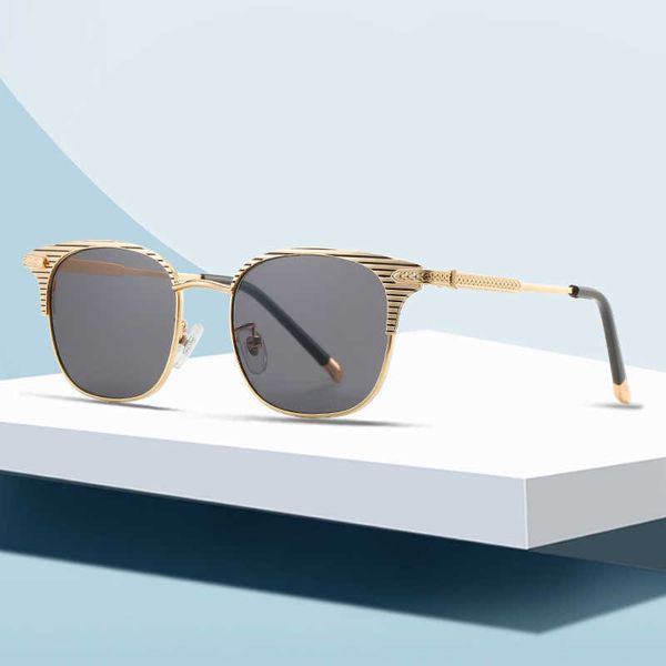 Luxuriöse Designer-Sonnenbrillen für Herren und Damen, 20 % Rabatt auf modische Crowe-Großunternehmen, Gold-Myopie-Rahmen, Persönlichkeitstrend, flache Brillen