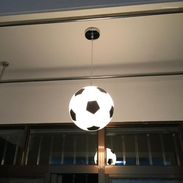 Lâmpadas pendentes playground futebol infantil lâmpada de quarto pendurado em decoração concisa quarto de luz moderna lustre de basquete