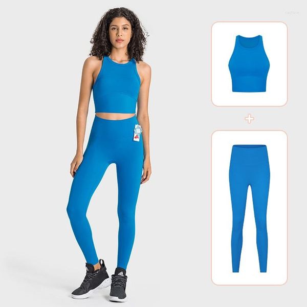 Conjuntos ativos de ioga sem costura Fitness Women Gym Clothes Sports Bra High Cídhar Leggings 2 PC Ternos Running Sportswear Sportswear