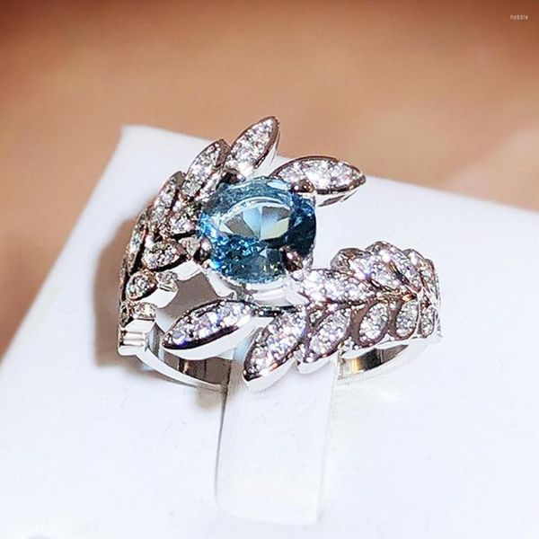 Кластерные кольца Advanced Original Women Vintage Peacock Feather Ring Женская роскошная ювелирные украшения Lady Brilliant Циркона дизайнерская вечеринка