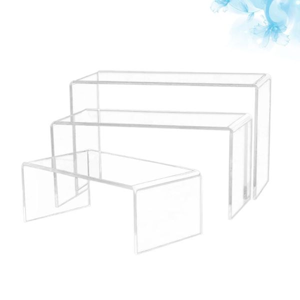 Hakenschienen 3 Stück U-förmiges Acryl-Lagerregal Klares Regal Display-Ständer Desktop-Organizer-Halter für Modelltaschenschuhe - Größe