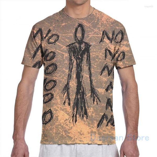 Camisetas masculinas Página Slenderman Página (edição de notebook) Men t-shirt Mulheres por toda