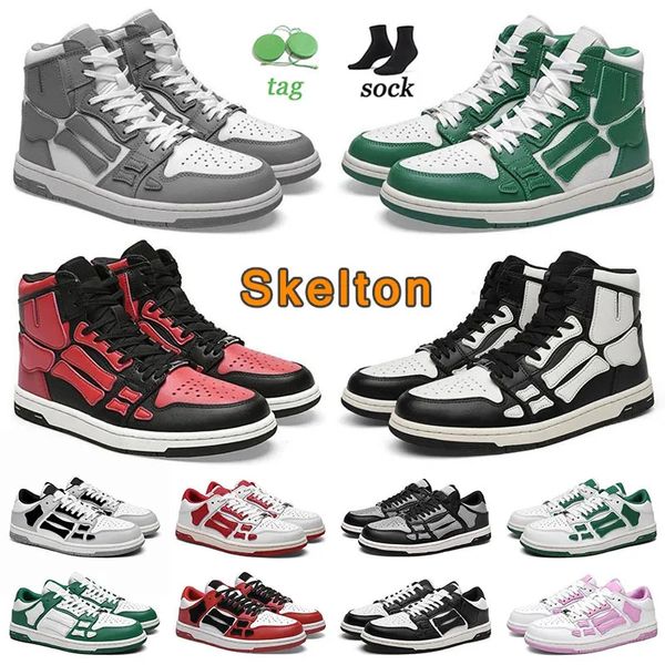 Sapatos Casuais Amir Skel top masculino feminino baixo preto branco cinza claro azul marinho meia-noite alto og AIVIIR Skelton Designer Sneaker Esporte ao ar livre Caminhada Tênis