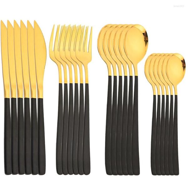 Conjuntos de utensílios de jantar Zoseil 24pcs Conjunto de talheres 304 Aço inoxidável Estilo coreano Minfênda de tabela de tabela Faculdade de chá Falhador de talheres