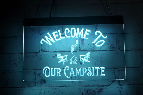 LC0568 LED Strip Lights Sign Campsite Grill 3D Gravür Ücretsiz Tasarım Toptan Perakende