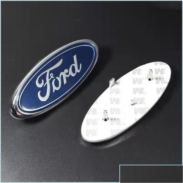 Автомобильные значки для эмблемы Ford 145X60 мм, темно-синий задний логотип, значок фокусировки спереди/сзади Mondeo Transit, доставка 2022, мобильные телефоны, мотоциклы Dhqfj