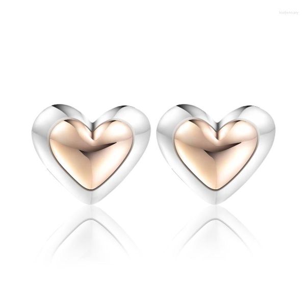 Серьги -герметичные серьги куполообразного золотого сердца золотой цвет для женщин Свадебные серьги Оригинальный ювелирный подарок Биджо Бринкос